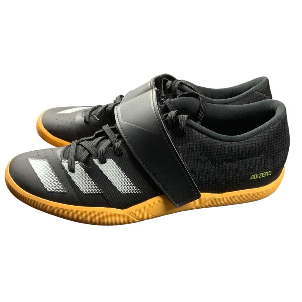 Adidas Adizero Weightlifting Shoes Men’s 7 Black Orange Strap Training Gym